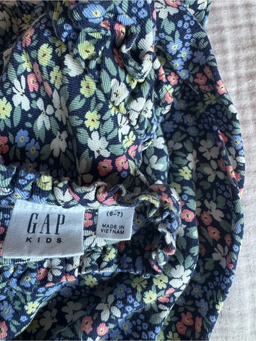 GAP Navy Long-Sleeve Floral Tunic Top